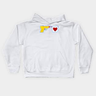 Yellow Heart Gun Kids Hoodie